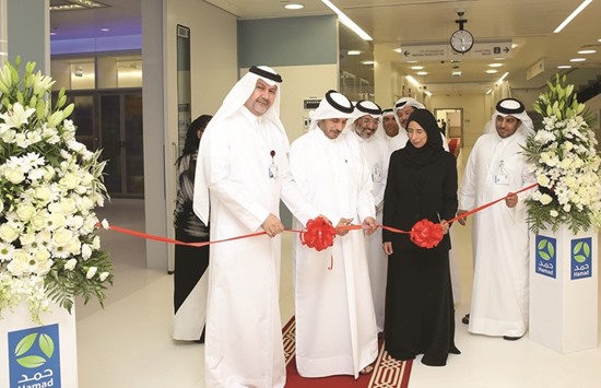 HE the Prime Minister and Interior Minister Sheikh Abdullah bin Nasser bin Khalifa al-Thani inaugurating the Integrated Surgery Centre at Hamad General Hospital yesterday.