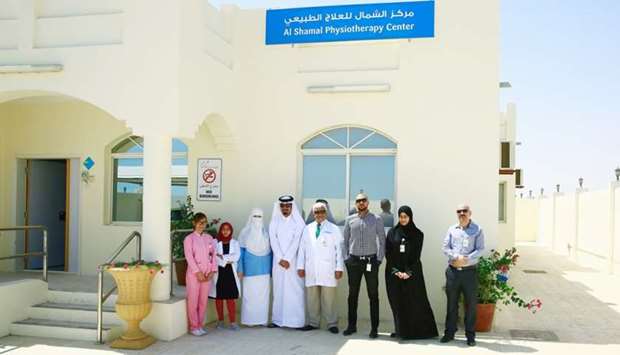 Officials at the launch of physiotherapy facility at Al Shamal Health Centre.