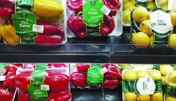 Supermarkets offer locally-produced vegetables.