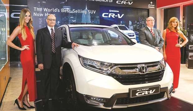 Domasco Honda officials launch the 2017 Honda CR-V in Qatar. PICTURE: Noushad Thekkayil