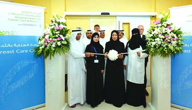 HE the Minister of Public Health Dr Hanan Mohamed al-Kuwari inaugurates the new Breast Care Clinic at HMCu2019s National Center for Cancer Care and Research