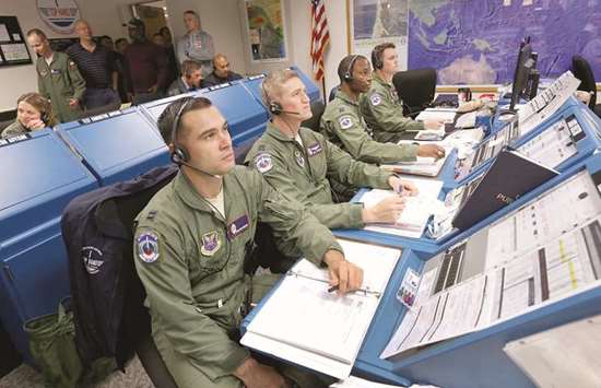 READY, STEADY: Officers at Vandenberg Air Force Base prepare for a Minuteman III missile test.