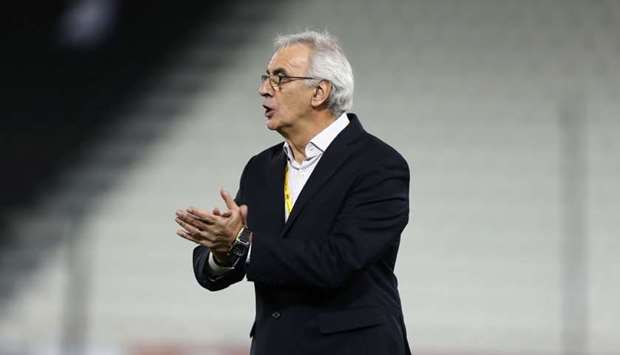 Jorge Fossati reacts on the sidelines during the World Cup 2018 Asia qualifying football match between Qatar and South Korea at the Jassim Bin Hamad stadium in Doha yesterday.