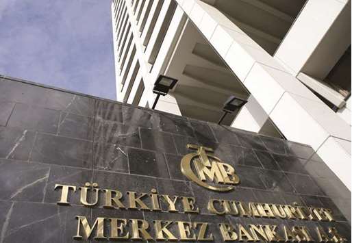 The headquarters of Turkeyu2019s central bank is seen in Ankara. The central bank kept its closely watched late liquidity window at 12.25% and its benchmark repo rate on hold at 8%, saying it would stick to a tight policy stance until the inflation outlook significantly improved.