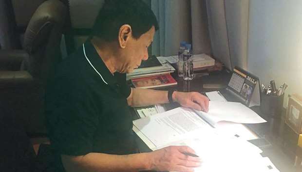 Philippine President Rodrigo Duterte at an unspecified location.