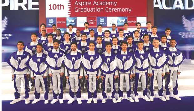 Group photo of the Aspire Academy student graduates.