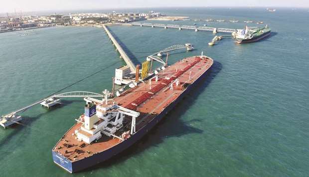 A general view of a crude oil importing port in Qingdao, Shandong province. China last week issued a second batch of crude oil import quotas under the so-called u201cnon-state tradeu201d that is higher than for all of the allowances in 2016, but allotments to independent refineries were lower than a year earlier.