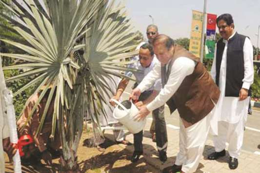 File photo of Pakistan Prime Minister Nawaz Sharif launching the Green Pakistan programme.