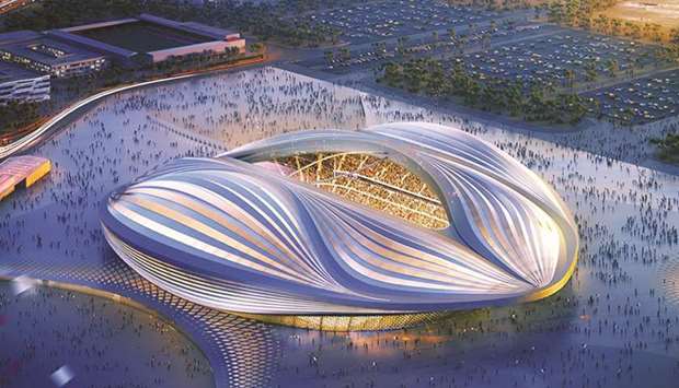 Artistu2019s impression of the completed Al Wakrah stadium.