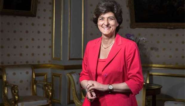 French Defence Minister Sylvie Goulard poses in her office in Paris.
