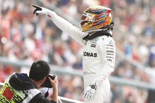 File picture of Mercedes driver Lewis Hamilton.