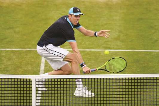 USAu2019s Sam Querrey in action during his second round match against Australiau2019s Jordan Thompson at the Aegon Championships in London yesterday. (Reuters)
