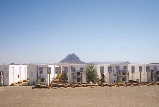Empty trailers for housing workers at the site of the gold and copper mine exploration project of Tethyan Copper Company (TCC) are seen in Reko Diq, in Balochistan.