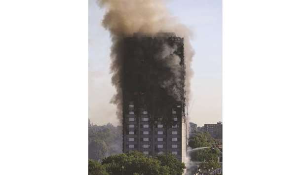 A fridge fire is believed to have broken out on the fourth floor of the North Kensington block