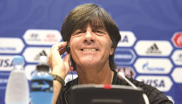 Germanyu2019s head coach Joachim Loew during a press conference during the Russia 2017 Confederation Cup tournament in Sochi yesterday. (AFP)