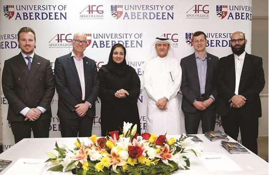 Officials of University of Aberdeen in Qatar. PICTURE: Jyaram