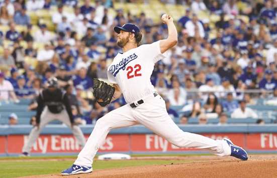 Los Angeles Dodgers starting pitcher Clayton Kershaw pitches against the Colorado Rockies in the first inning at Dodger Stadium. PICTURE: USA TODAY Sports