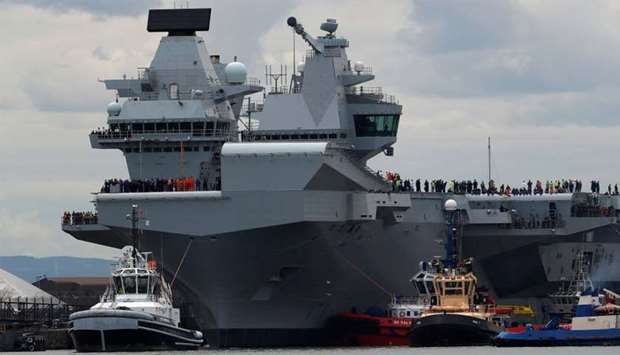 The British aircraft carrier HMS Queen Elizabeth