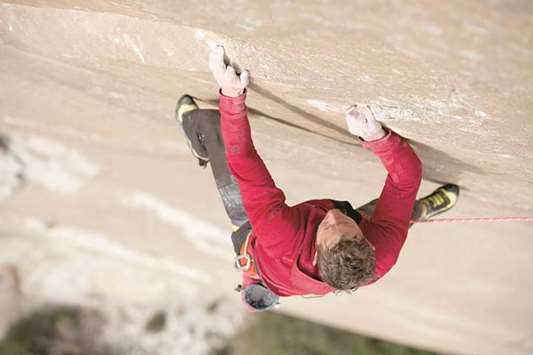 THE HARDEST CLIMB: Tommy Caldwell in the midst of a historic attempt to complete the first free ascent of the Dawn Wall.