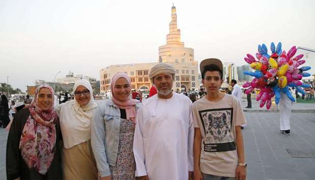 Rashid and his family at Souq Waqif. PICTURE: Jayaram