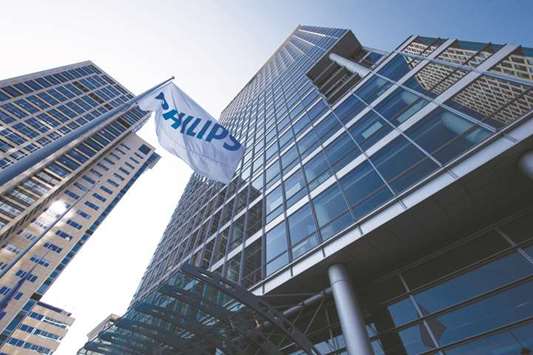 The headquarters of Philips is seen in Amsterdam. The Dutch company is moving more aggressively to bolster its growing healthcare business.