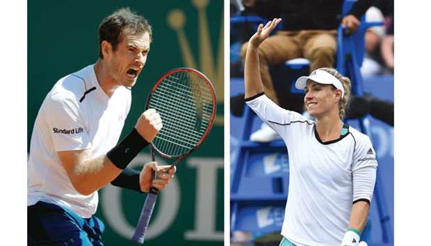 Wimbledon top seeds Andy Murray (left) and Angelique Kerber.