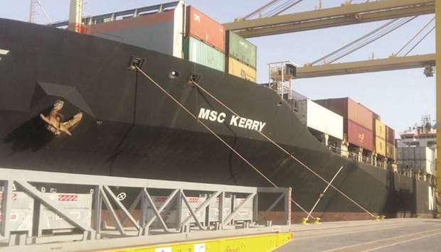 MSC Kerry after its arrival. Picture: courtesy of Mwani Qatar.