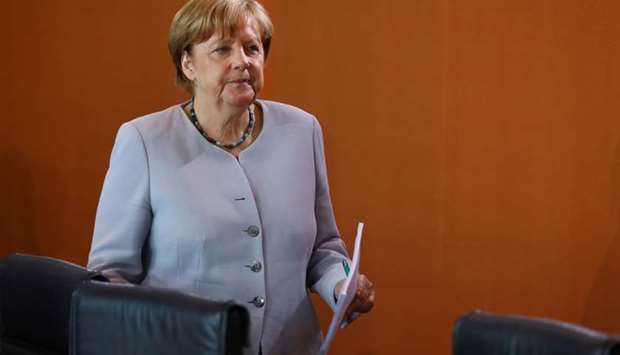 German Chancellor Angela Merkel attends the weekly cabinet meeting at the Chancellery in Berlin, Germany
