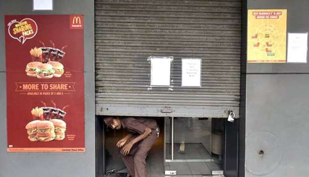 A closed McDonaldu2019s outlets in Delhi