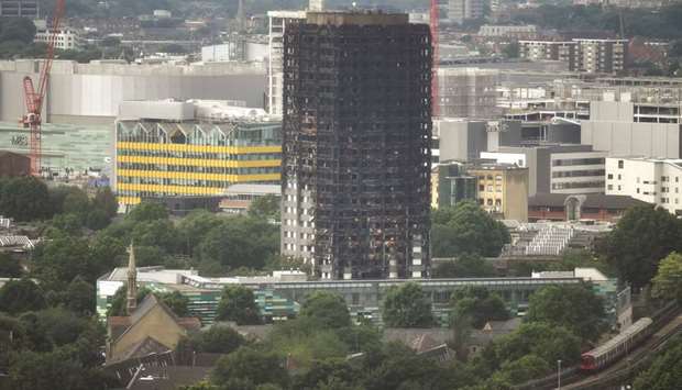 The burnt out remains of the Grenfell Tower following a fire last June. 
