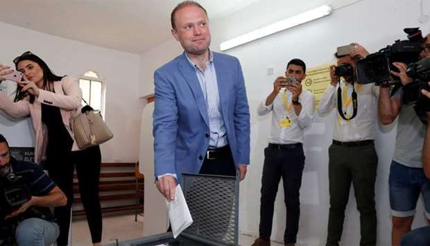 Prime Minister and Labour Party leader Joseph Muscat casts his vote