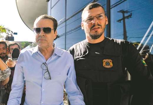 Henrique Eduardo Alves after being arrested.