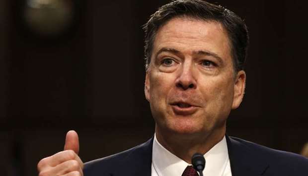 Former FBI Director James Comey testifies before a Senate Intelligence Committee hearing on Russia's alleged interference in the 2016 U.S. presidential election on Capitol Hill in Washington.
