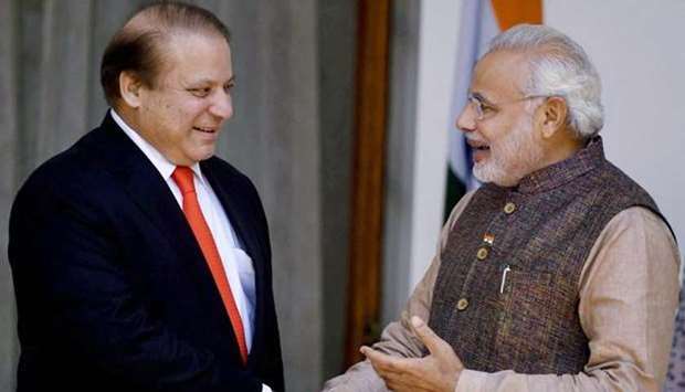 Pakistan Prime Minister Nawaz Sharif's with Indian Premier Narendra Modi