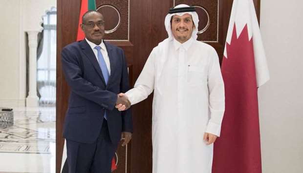 HE the Deputy Prime Minister and Minister of Foreign Affairs Sheikh Mohamed bin Abdulrahman al-Thani yesterday met visiting Sudanese Foreign Minister Al Dirdiri Mohamed Ahmed. The meeting reviewed bilateral relations and means of boosting them, in addition to a set of issues of mutual interest.