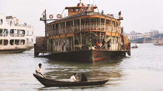 The PS Ostrich trudges through the Buriganga river.