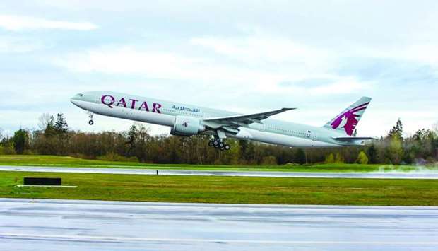 Qatar Airways Group Chief Executive Akbar al-Baker during the delivery of the Boeing 747-8F to Qatar Airways at the Boeing's facility in Everett, United States in September, 2017. A Qatar Airwayu2019s 777-300ER taking off from Everett. Picture courtesy: Boeing 