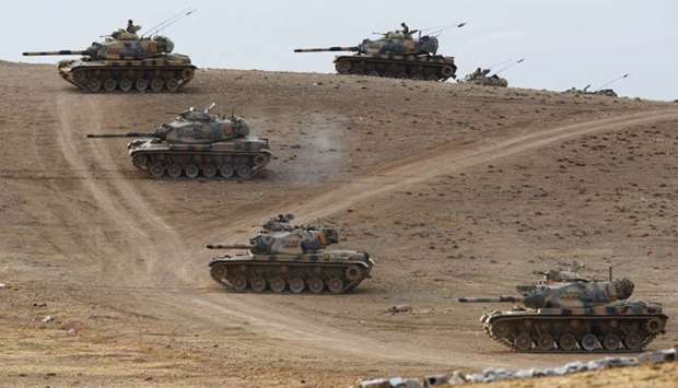 Turkish tanks taking up position