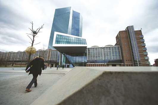 The headquarters of European Central Bank in Frankfurt. The ECB meeting tomorrow is the latest in a growing list of risks that includes a hawkish Fed, an increasingly acrimonious fight over global trade tariffs and tinderbox geopolitics on the Korean peninsula.