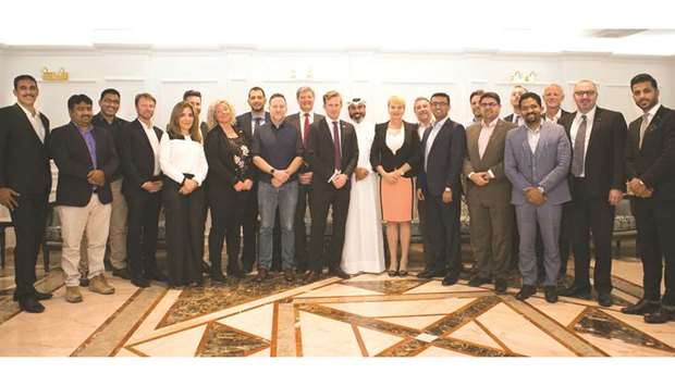 Swedish ambassador Ewa Polano joins members of the newly established Swedish Chamber of Commerce in Qatar during its first general assembly held in Doha recently.