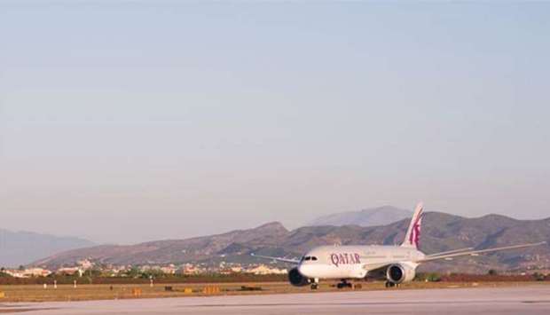 Qatar Airwaysu2019 non-stop flight arrives in Malaga, Spain on Wednesday.