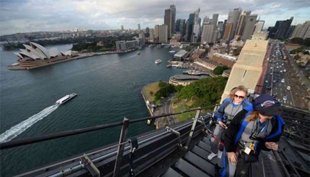 People climbing Sydney Harbour Bridge. File picture