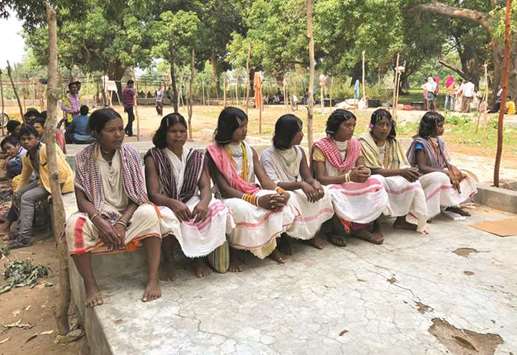 Members of the Dongria Kondh tribe attend a protest demanding the ouster of a Vedanta Limited alumina plant in Lanjigarh in the eastern state of Odisha, India, on June 5, 2018.