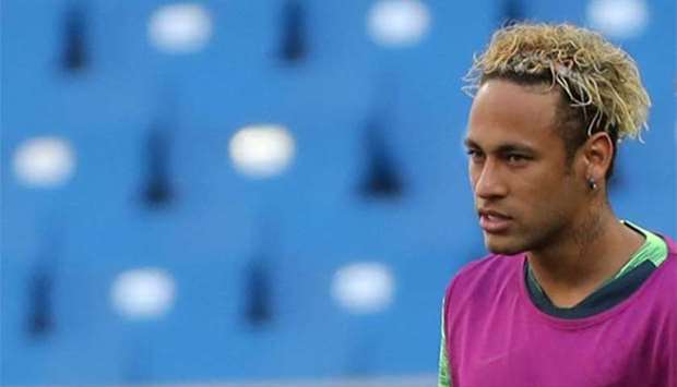 Brazil's Neymar pictured during training on Saturday.