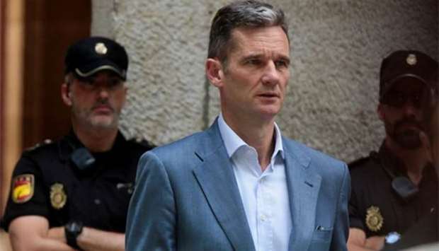 Inaki Urdangarin, Spain's King Felipe's brother-in-law, leaves court after picking up his prison sentence notification in Palma de Mallorca, Spain, last week.