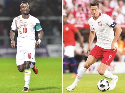 Senegalu2019s Sadio Mane (left) and Polandu2019s Robert Lewandowski have done well in club competitions this season. (AFP)
