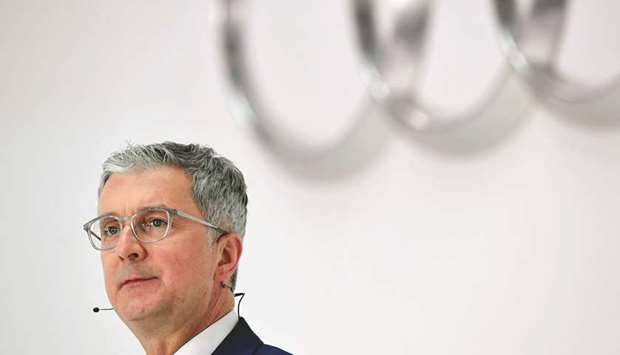 In this file photo taken on March 15, 2018, Audi CEO, Rupert Stadler attends the annual press conference at the headquarters in Ingolstadt. Stadler was arrested yesterday in connection with parent company Volkswagenu2019s u201cdieselgateu201d emissions cheating scandal, with prosecutors saying they feared he might try to destroy evidence.