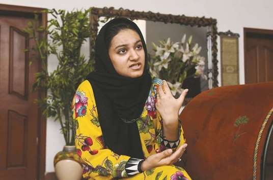 In this picture taken on June 8, Khadeeja Siddiqui speaks during an interview with AFP in Lahore.