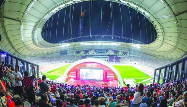 Fans can watch the games at Khalifa International Stadium on giant screens that are equipped with state-of-the-art LED lighting technologies which consume 40% less energy.