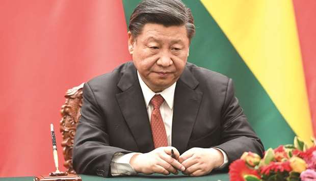 Chinese President Xi Jinping at a press conference at the Great Hall of the People in Beijing. China yesterday accused US President Donald Trump of u201cblackmailu201d and warned it would retaliate in kind after Trump threatened to impose fresh tariffs on Chinese goods, pushing the worldu2019s two biggest economies closer to a trade war.